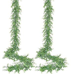 2 Pack 12FT Artificial Greenery Garland Eucalyptus Leaves Vines
